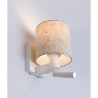 CLA-City Brighton: E27 Wall Lamp+LED Adjustable Reading Light - Aluminium